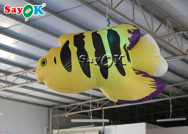 遊園地は熱帯魚2mの膨脹可能なつく装飾を黄色にする
