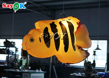 遊園地は熱帯魚2mの膨脹可能なつく装飾を黄色にする