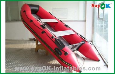 赤いポリ塩化ビニールの膨脹可能なボート ポリ塩化ビニールの防水シートの膨脹可能な漁船