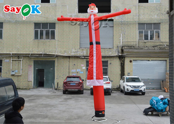 膨脹可能で風変りな振る管の人者の足の赤い5m膨脹可能なクリスマスのサンタの空気ダンサー