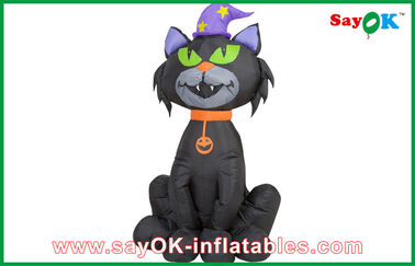 黒いハロウィンのでき事膨脹可能な猫のハロウィン楽しみのための膨脹可能な猫の装飾