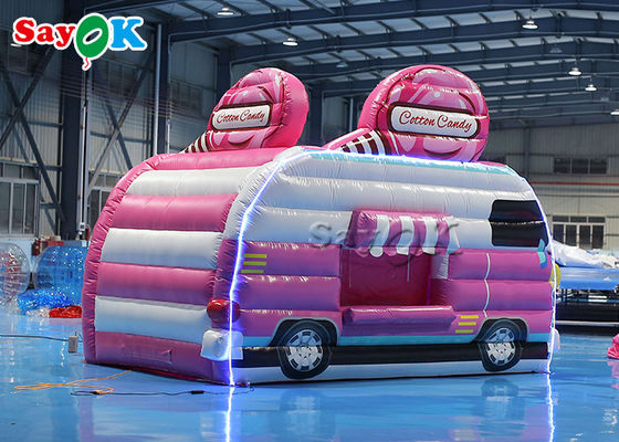 膨脹可能な仕事のテント4.5x3x3.8mピンク車は屋外のための膨脹可能な空気テント キャンデーの食糧フロス ブースを形づける