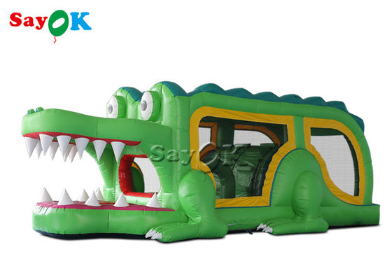 Outdoor Indoor Green Alligator Inflatable Bouncer Slide 8x2.8x3mH