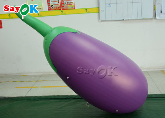昇進を広告するための紫色の膨脹可能なナス モデル ロゴの印刷