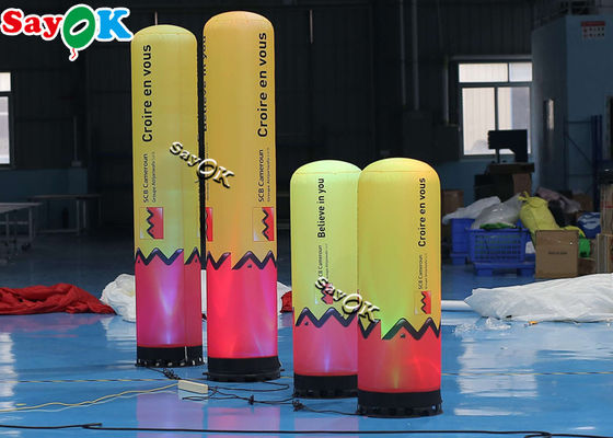 送風機が付いている0.46x1.22mHピンクおよび黄色いLEDの管の膨脹可能な柱