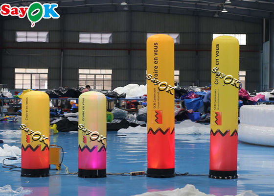 送風機が付いている0.46x1.22mHピンクおよび黄色いLEDの管の膨脹可能な柱