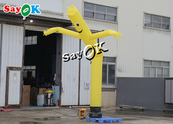 爆発の空気ダンサーは5mの広告業のための黄色く膨脹可能な管の人をカスタマイズした