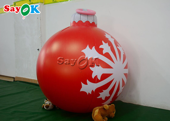 1.2mの赤く膨脹可能な雪片の球の祝祭のクリスマスのヤードの装飾