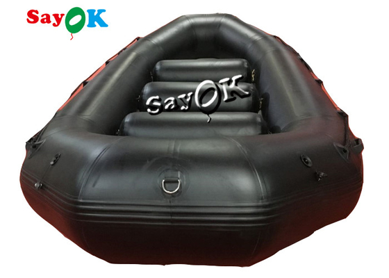 SGSポリ塩化ビニールの膨脹可能なボート4.85mの黒く小さいウォーター・スポーツのゴム製いかだで運ぶボート