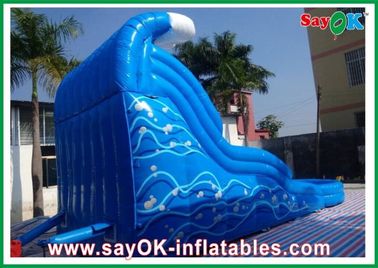 プール付きの充電式スライドとスライド 環境に優しい青い海 プール付きの充電式スライド0.55mm PVC