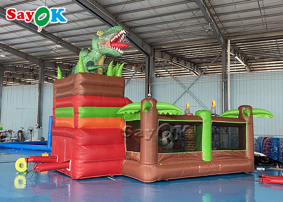 子供の膨脹可能な跳ね上がりの遊園地の恐竜の主題の弾力がある城