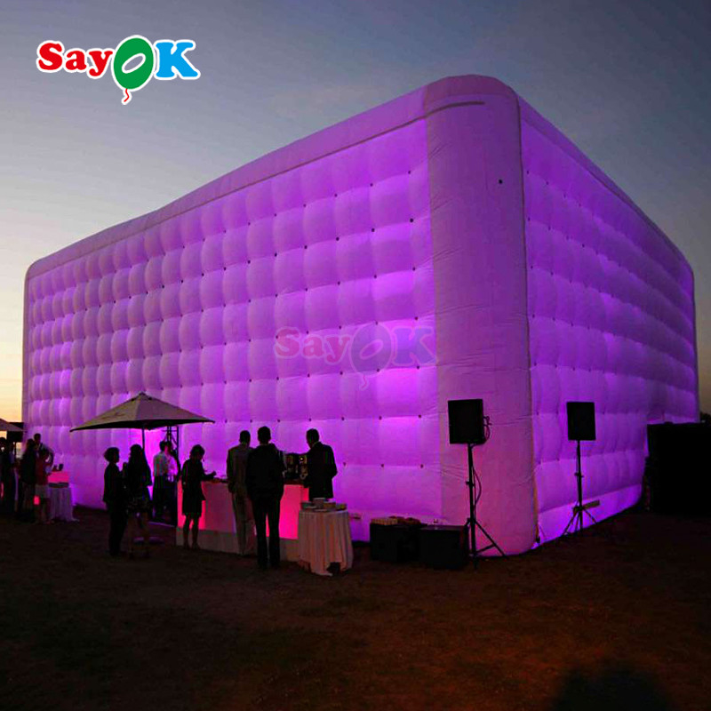 ポータブル キューブ カラフルライトテント 充電式LEDテント 屋外イベント パーティー 結婚式