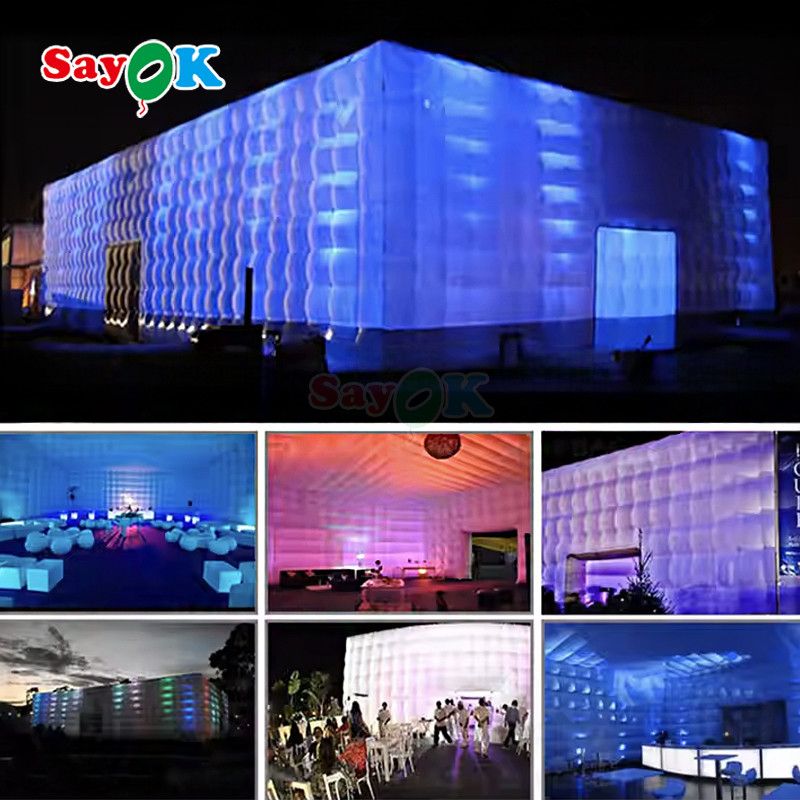 防水 オックスフォード布 大型LEDライト 充気式パーティーイベントテント 200人用