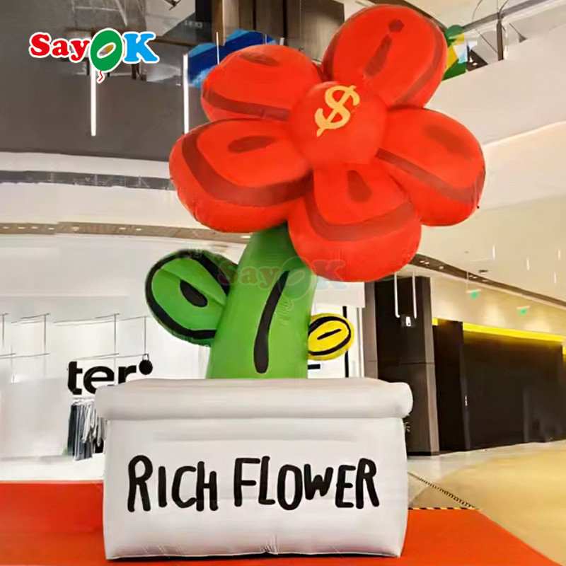 無料3Dデザイン 商業用 巨大 充電式 豊かな花 充電式 花器 LEDライト付き