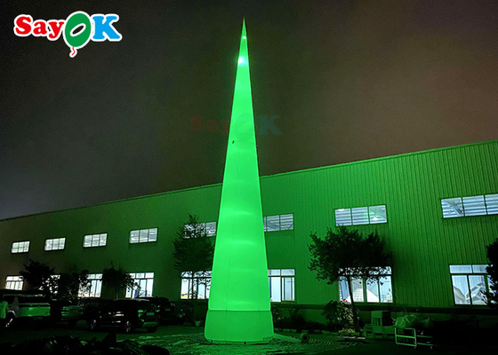 7m 23ft ホワイト LED インフレータブル トラフィック コーン 色が変化するライト付き