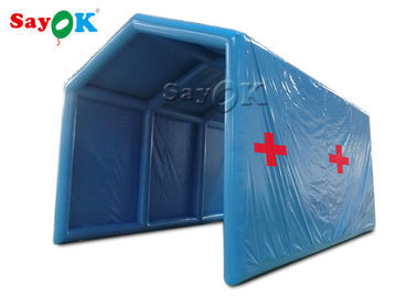 膨脹可能なフレームのテントの場所を消毒する膨脹可能な除去のテントの消毒チャネルの外の青いオックスフォードの布