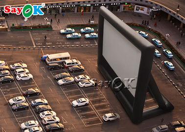 膨脹可能な映写幕の駐車場ポリ塩化ビニールの白く膨脹可能な映画館スクリーン