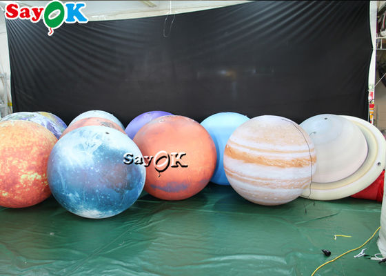 LEDの巨大な掛かる膨脹可能なつく装飾8の惑星ポリ塩化ビニール材料