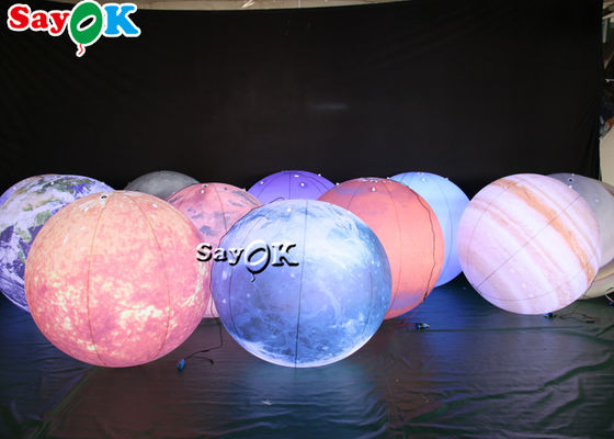 LEDの巨大な掛かる膨脹可能なつく装飾8の惑星ポリ塩化ビニール材料