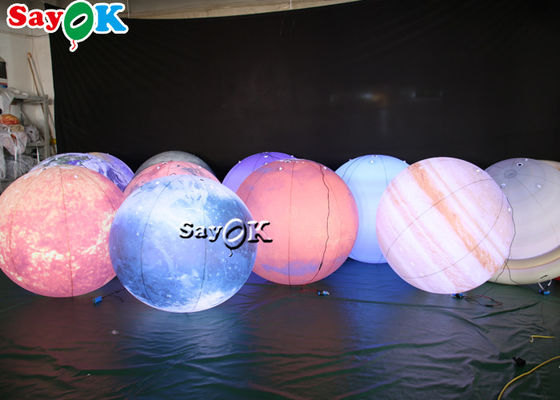LEDの巨大な掛かる膨脹可能なつく装飾8の惑星ポリ塩化ビニール材料