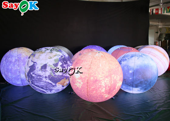LEDの巨大な掛かる膨脹可能なつく装飾8の惑星ポリ塩化ビニール材料