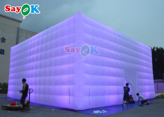 自動充電可能な芝生テント 10x10x5m 充電可能なLEDパーティテント 充電可能なエアテント