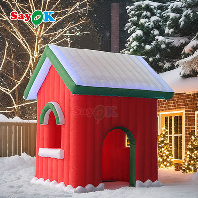 ポータブル オックスフォード布 LEDライト 充気式クリスマスハウス サンタテント