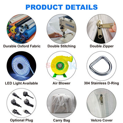 防水 オックスフォード布 色彩豊かなLEDライト 屋外ドーム 吹き込み用イグロテント