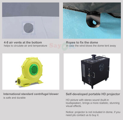 4m 膨張型プラネタリウムドーム 携帯型映画テント 学校投影 膨張型プラネタリウムドーム 空気付き ブローバー 床マット