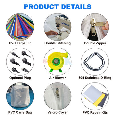 Sayok ODM OEM 防炎 PVC ターポリン 巨大パビリオン インフレータブルテント イベント用 100~200人