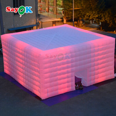 Sayok フリー 3Dデザイン オックスフォード布 10x10m 大立方体 屋外イベントパーティー 充気テント LEDライトと吹風機