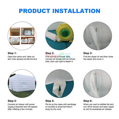 Sayok カスタマイズされたモダンなビッグアウトドアイベントウェディングパーティーテント 大型インフレータブルLEDテント 100人収容