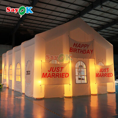 屋外イベント用 防水・UV耐性 オックスフォード布付き 携帯型LED充気式エアテント