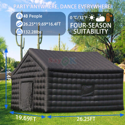 8mx6mx5mH ブラック 充気式 ディスコテント 携帯式 ナイトクラブ テント 防水型 紫外線耐性 屋外イベント用