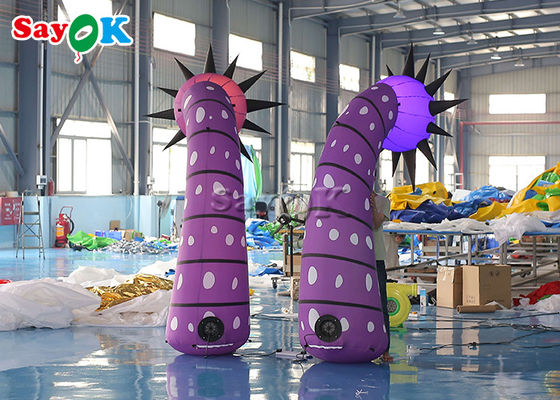 庭190T 4mの膨脹可能なつく装飾LEDの眩ます爆発の花