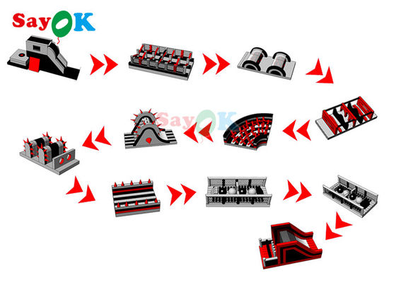 150x3.8mの防水シートのでき事のためのゲームを競争させる膨脹可能な障害物コース